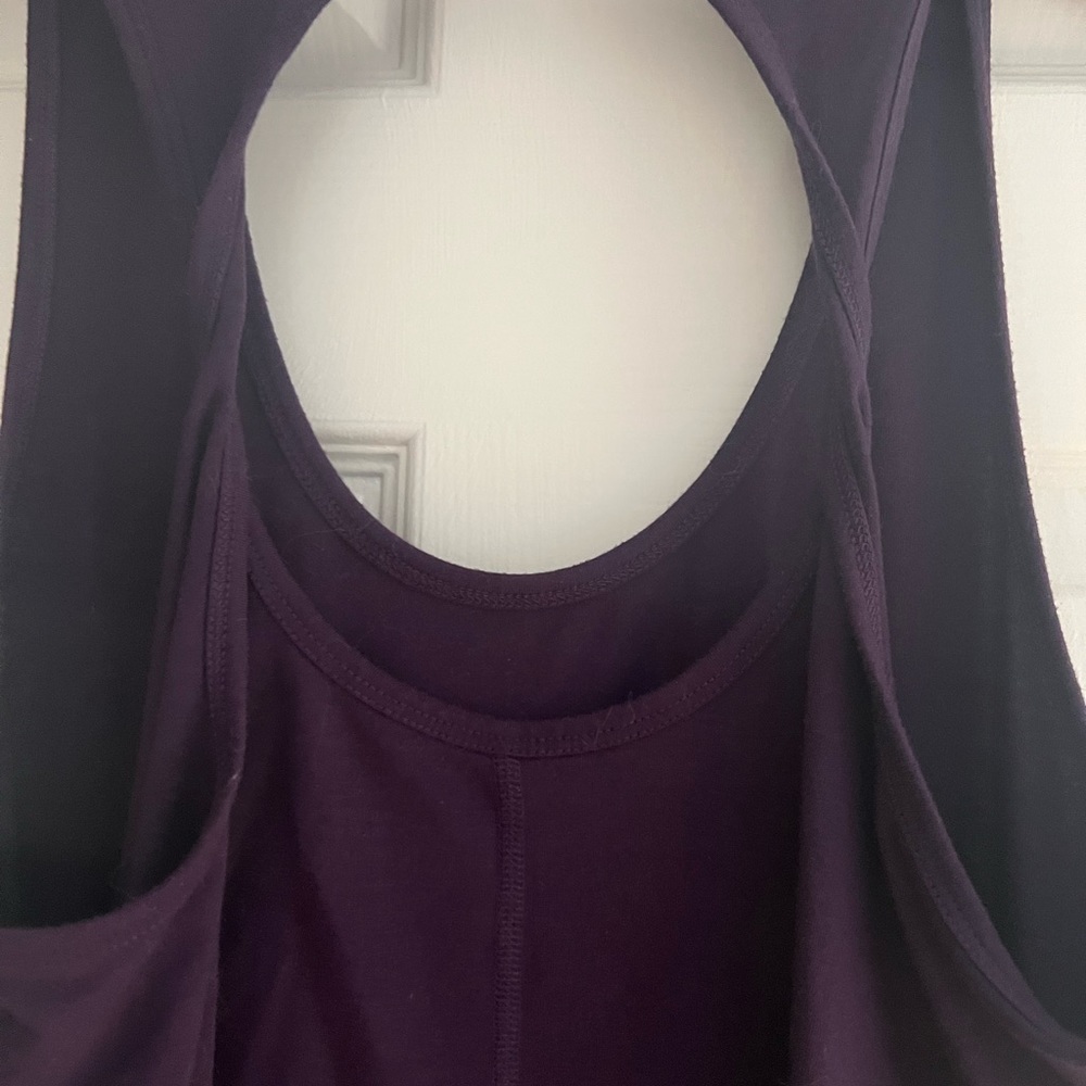 ZYIA Women’s Twist Shoulders Work-Out Tank Top size XL Purple